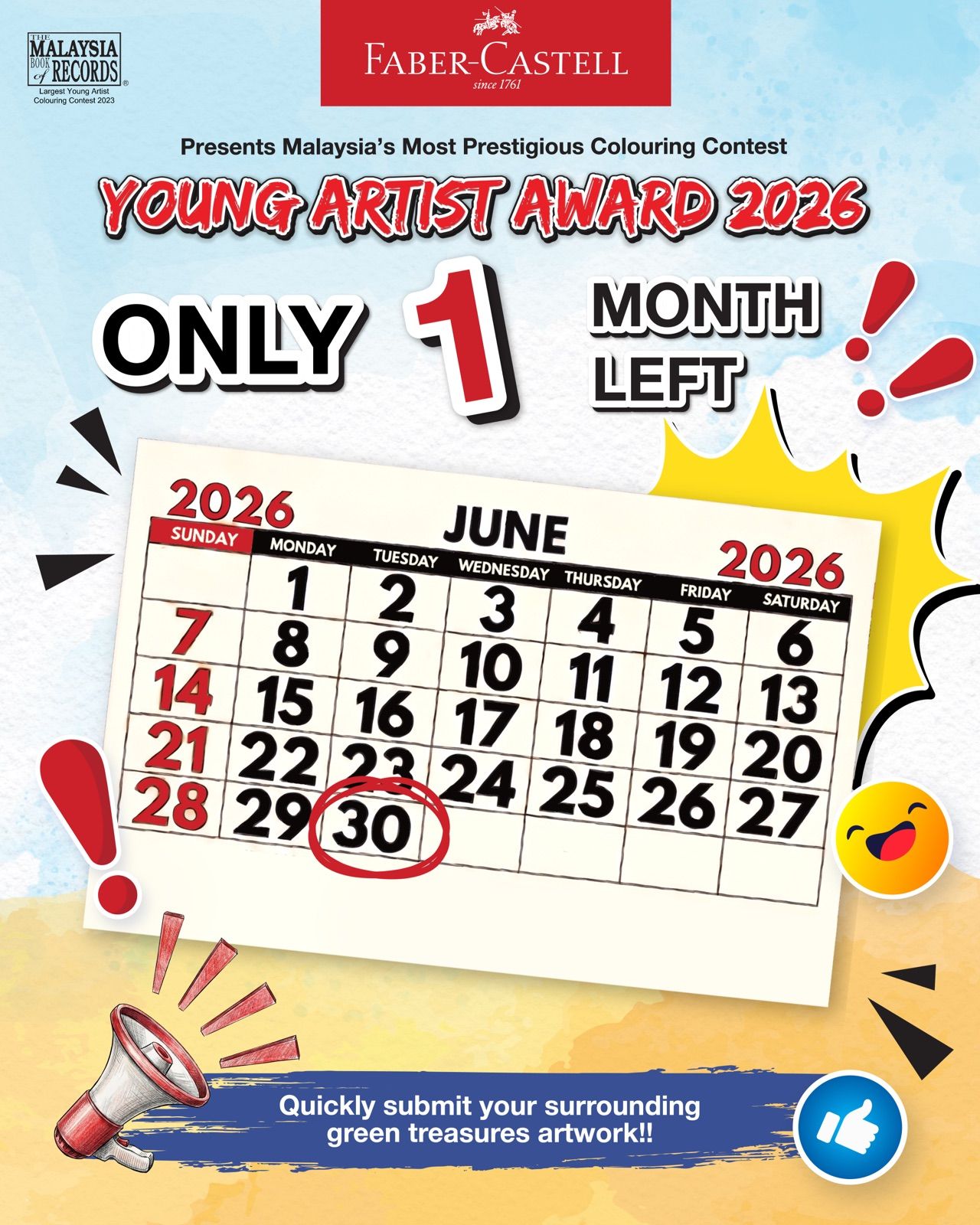 One month left, 30 May