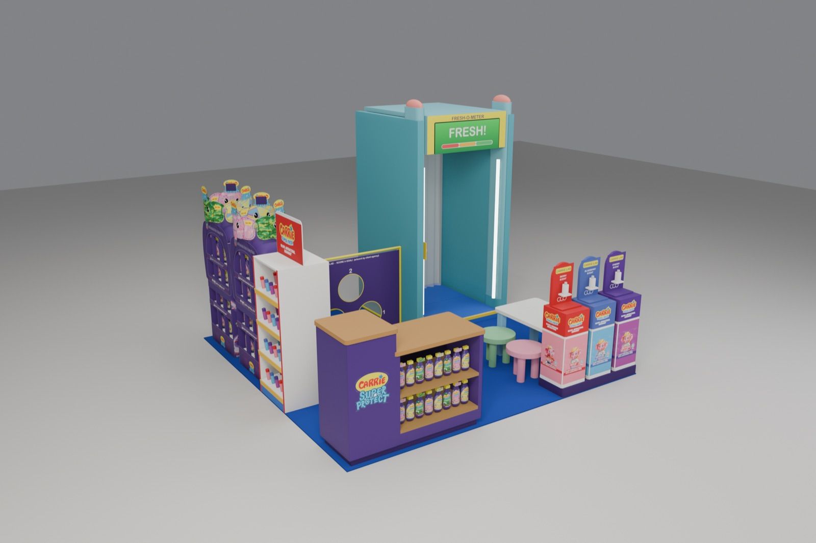 10 × 10 ft booth, 3D view