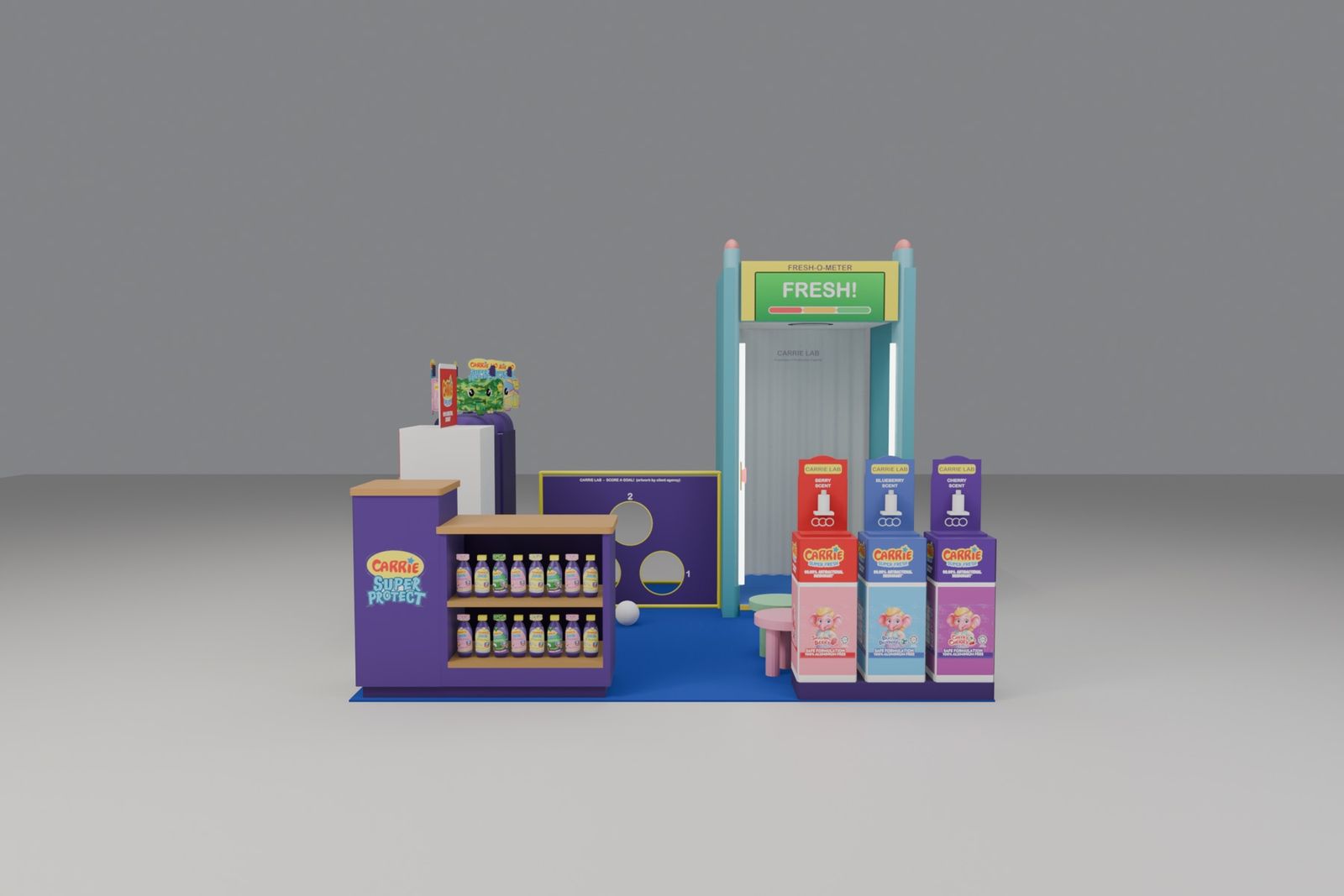 10 × 10 ft booth from the store aisle